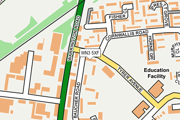 WN3 5XF map - OS OpenMap – Local (Ordnance Survey) WN3 5XF map - OS OpenMap – Local (Ordnance Survey)