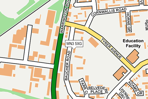 WN3 5XG map - OS OpenMap – Local (Ordnance Survey) WN3 5XG map - OS OpenMap – Local (Ordnance Survey)