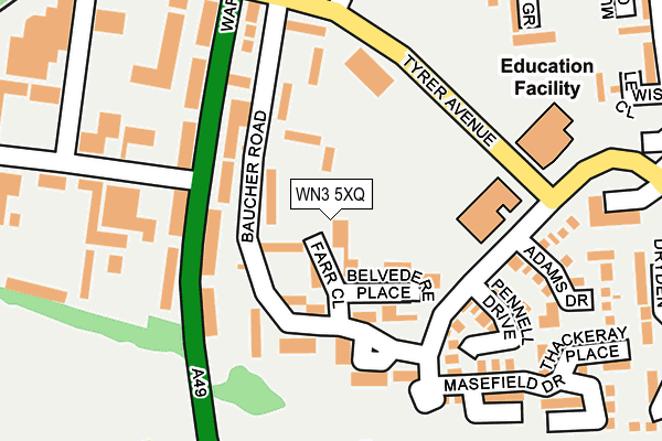 WN3 5XQ map - OS OpenMap – Local (Ordnance Survey) WN3 5XQ map - OS OpenMap – Local (Ordnance Survey)
