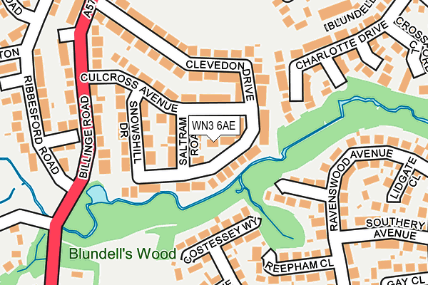 WN3 6AE map - OS OpenMap – Local (Ordnance Survey) WN3 6AE map - OS OpenMap – Local (Ordnance Survey)
