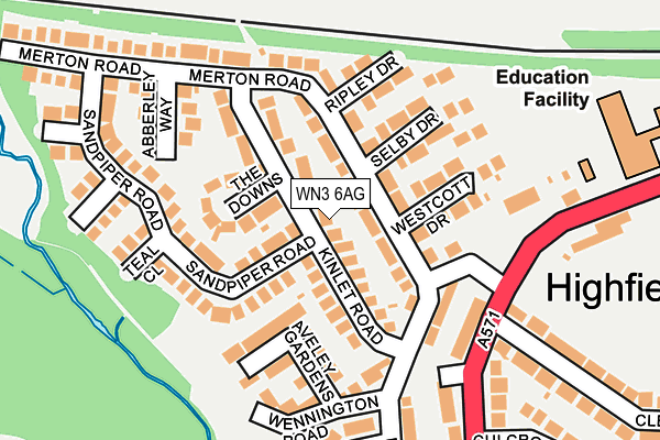 WN3 6AG map - OS OpenMap – Local (Ordnance Survey) WN3 6AG map - OS OpenMap – Local (Ordnance Survey)