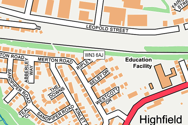 WN3 6AJ map - OS OpenMap – Local (Ordnance Survey) WN3 6AJ map - OS OpenMap – Local (Ordnance Survey)