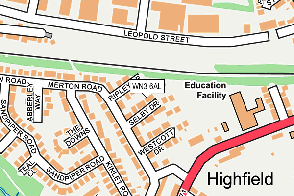 WN3 6AL map - OS OpenMap – Local (Ordnance Survey) WN3 6AL map - OS OpenMap – Local (Ordnance Survey)