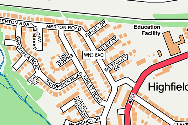 WN3 6AQ map - OS OpenMap – Local (Ordnance Survey) WN3 6AQ map - OS OpenMap – Local (Ordnance Survey)