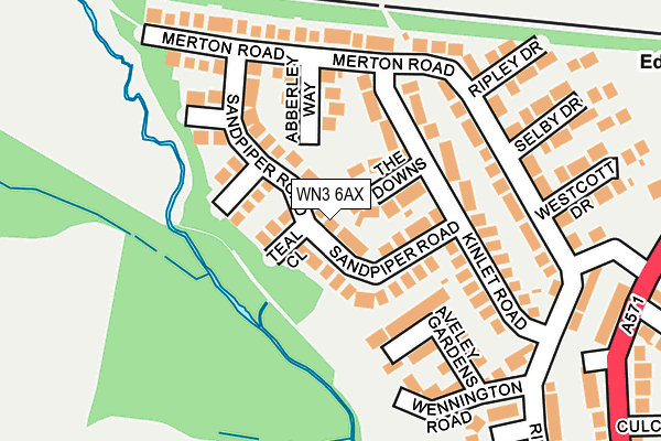WN3 6AX map - OS OpenMap – Local (Ordnance Survey) WN3 6AX map - OS OpenMap – Local (Ordnance Survey)