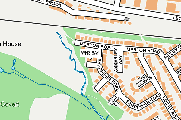 WN3 6AY map - OS OpenMap – Local (Ordnance Survey) WN3 6AY map - OS OpenMap – Local (Ordnance Survey)