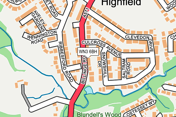 WN3 6BH map - OS OpenMap – Local (Ordnance Survey) WN3 6BH map - OS OpenMap – Local (Ordnance Survey)