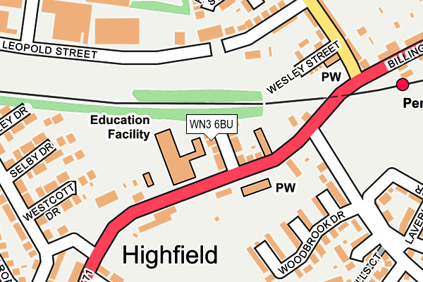 WN3 6BU map - OS OpenMap – Local (Ordnance Survey) WN3 6BU map - OS OpenMap – Local (Ordnance Survey)