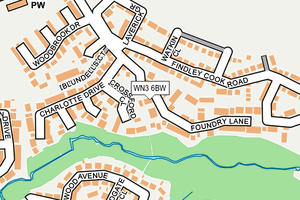WN3 6BW map - OS OpenMap – Local (Ordnance Survey) WN3 6BW map - OS OpenMap – Local (Ordnance Survey)