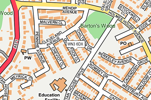 WN3 6DX map - OS OpenMap – Local (Ordnance Survey) WN3 6DX map - OS OpenMap – Local (Ordnance Survey)
