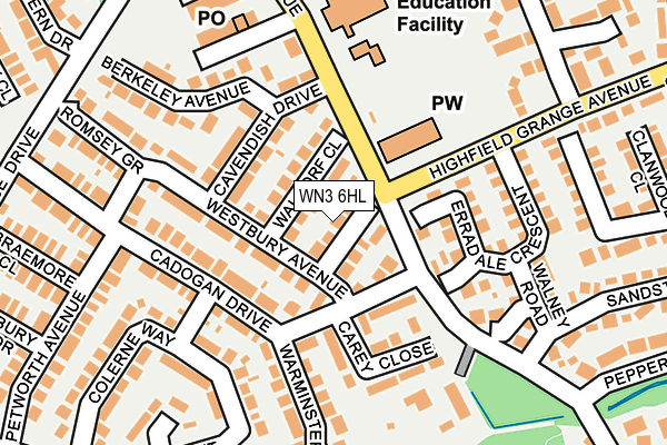 WN3 6HL map - OS OpenMap – Local (Ordnance Survey) WN3 6HL map - OS OpenMap – Local (Ordnance Survey)