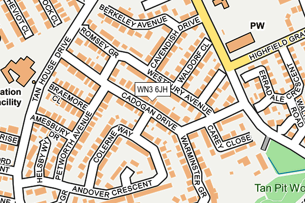 WN3 6JH map - OS OpenMap – Local (Ordnance Survey) WN3 6JH map - OS OpenMap – Local (Ordnance Survey)