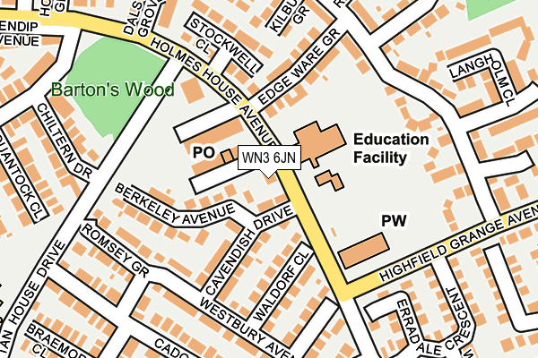 WN3 6JN map - OS OpenMap – Local (Ordnance Survey) WN3 6JN map - OS OpenMap – Local (Ordnance Survey)