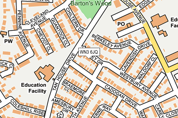WN3 6JQ map - OS OpenMap – Local (Ordnance Survey) WN3 6JQ map - OS OpenMap – Local (Ordnance Survey)