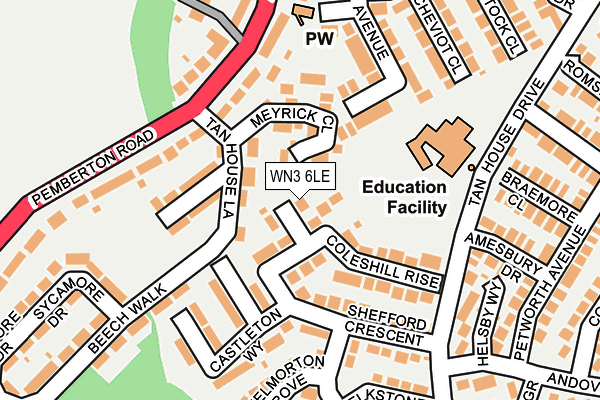 WN3 6LE map - OS OpenMap – Local (Ordnance Survey)