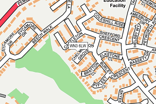 WN3 6LW map - OS OpenMap – Local (Ordnance Survey) WN3 6LW map - OS OpenMap – Local (Ordnance Survey)