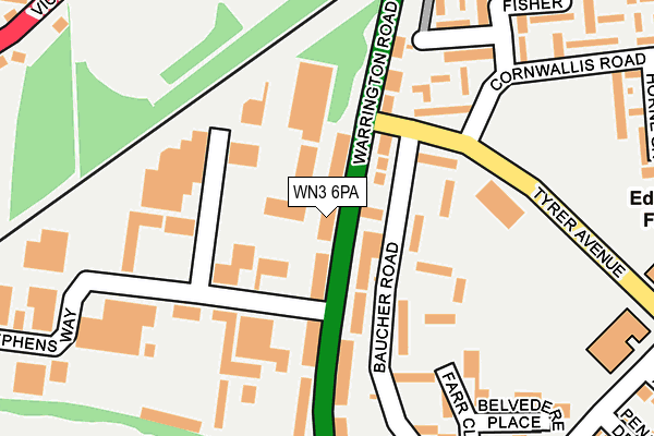 WN3 6PA map - OS OpenMap – Local (Ordnance Survey) WN3 6PA map - OS OpenMap – Local (Ordnance Survey)