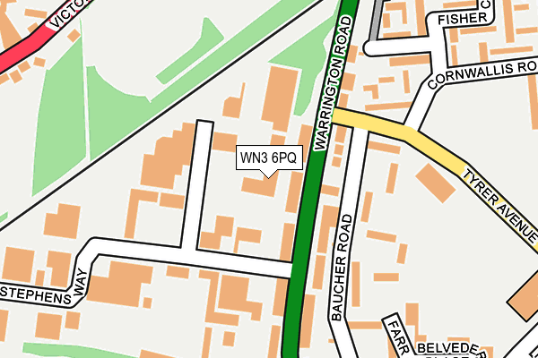 WN3 6PQ map - OS OpenMap – Local (Ordnance Survey) WN3 6PQ map - OS OpenMap – Local (Ordnance Survey)