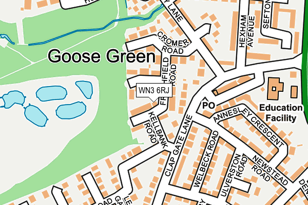 WN3 6RJ map - OS OpenMap – Local (Ordnance Survey)