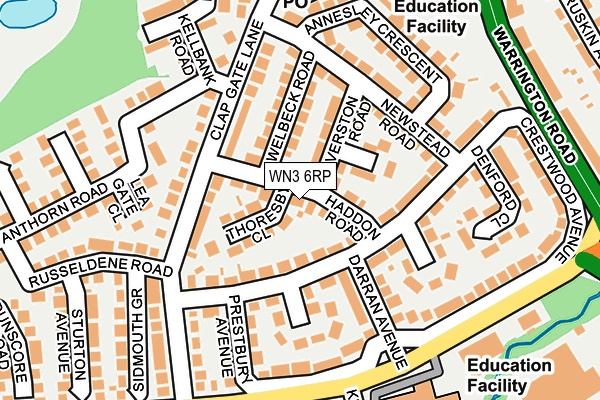 WN3 6RP map - OS OpenMap – Local (Ordnance Survey) WN3 6RP map - OS OpenMap – Local (Ordnance Survey)