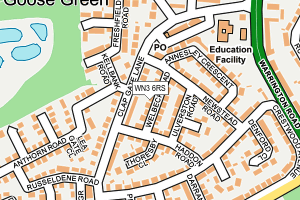 WN3 6RS map - OS OpenMap – Local (Ordnance Survey)