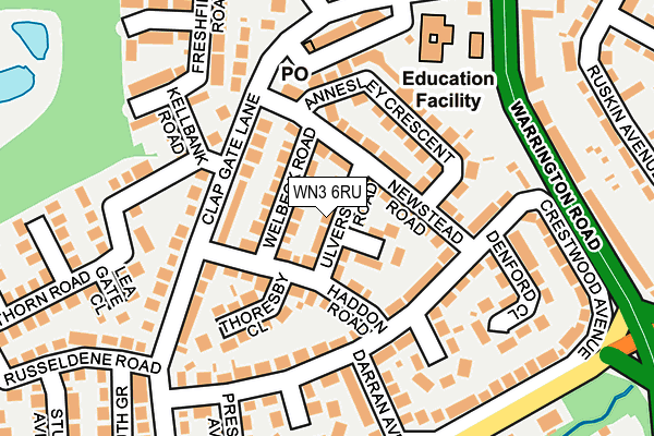 WN3 6RU map - OS OpenMap – Local (Ordnance Survey) WN3 6RU map - OS OpenMap – Local (Ordnance Survey)