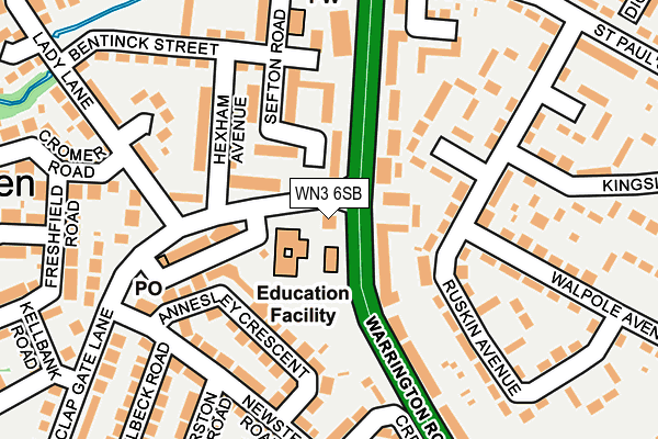 WN3 6SB map - OS OpenMap – Local (Ordnance Survey) WN3 6SB map - OS OpenMap – Local (Ordnance Survey)