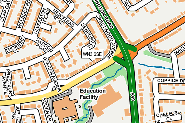 WN3 6SE map - OS OpenMap – Local (Ordnance Survey) WN3 6SE map - OS OpenMap – Local (Ordnance Survey)