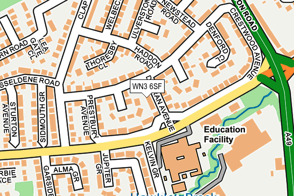 WN3 6SF map - OS OpenMap – Local (Ordnance Survey)
