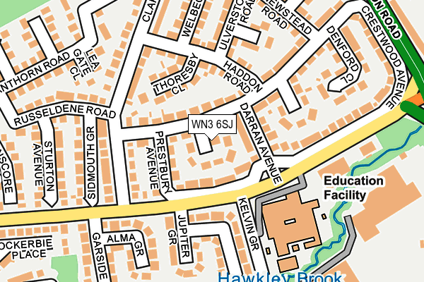 WN3 6SJ map - OS OpenMap – Local (Ordnance Survey) WN3 6SJ map - OS OpenMap – Local (Ordnance Survey)