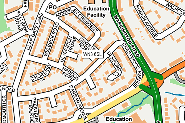 WN3 6SL map - OS OpenMap – Local (Ordnance Survey) WN3 6SL map - OS OpenMap – Local (Ordnance Survey)