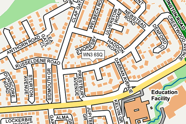 WN3 6SQ map - OS OpenMap – Local (Ordnance Survey) WN3 6SQ map - OS OpenMap – Local (Ordnance Survey)