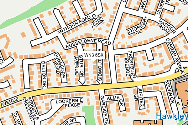 WN3 6SX map - OS OpenMap – Local (Ordnance Survey) WN3 6SX map - OS OpenMap – Local (Ordnance Survey)