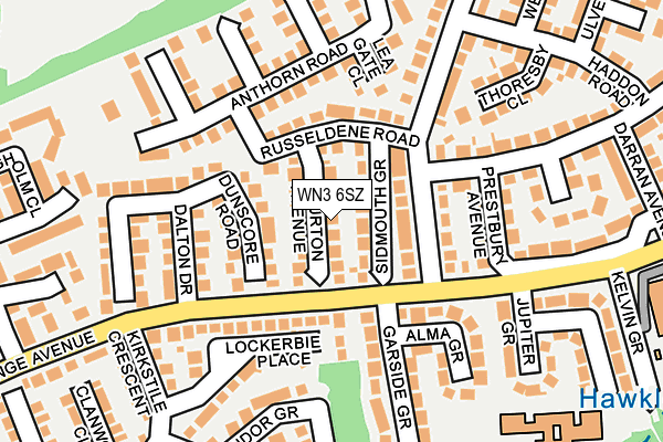 WN3 6SZ map - OS OpenMap – Local (Ordnance Survey) WN3 6SZ map - OS OpenMap – Local (Ordnance Survey)