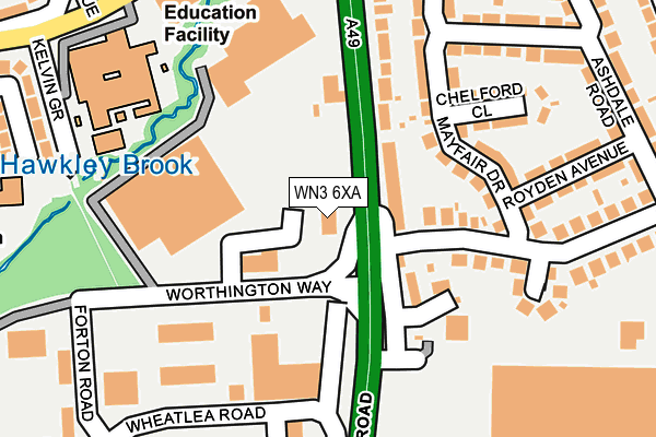 WN3 6XA map - OS OpenMap – Local (Ordnance Survey) WN3 6XA map - OS OpenMap – Local (Ordnance Survey)