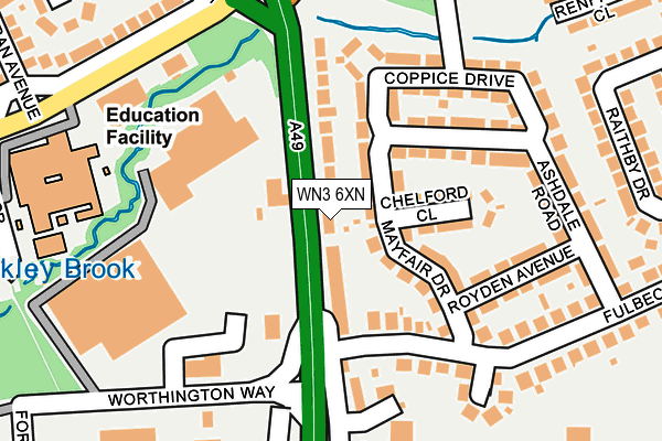 WN3 6XN map - OS OpenMap – Local (Ordnance Survey) WN3 6XN map - OS OpenMap – Local (Ordnance Survey)