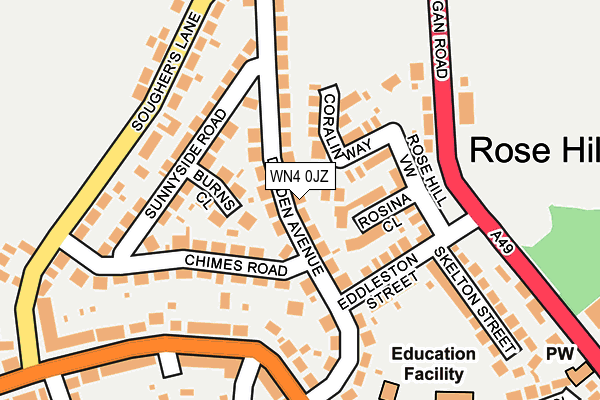 WN4 0JZ map - OS OpenMap – Local (Ordnance Survey) WN4 0JZ map - OS OpenMap – Local (Ordnance Survey)