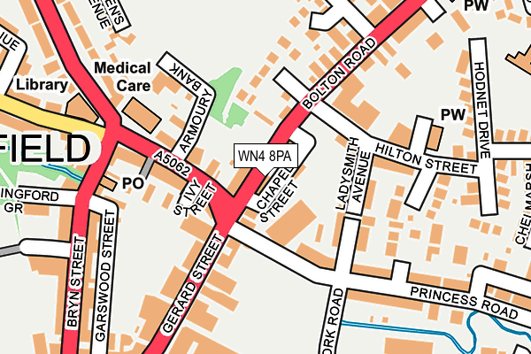 WN4 8PA map - OS OpenMap – Local (Ordnance Survey) WN4 8PA map - OS OpenMap – Local (Ordnance Survey)