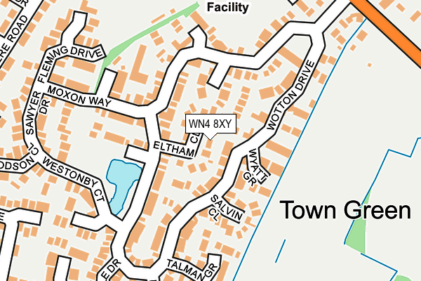 WN4 8XY map - OS OpenMap – Local (Ordnance Survey) WN4 8XY map - OS OpenMap – Local (Ordnance Survey)