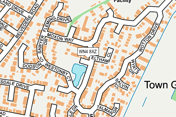 WN4 8XZ map - OS OpenMap – Local (Ordnance Survey) WN4 8XZ map - OS OpenMap – Local (Ordnance Survey)