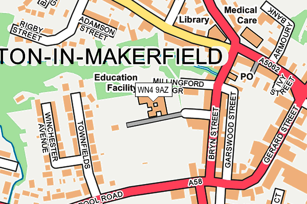 WN4 9AZ map - OS OpenMap – Local (Ordnance Survey) WN4 9AZ map - OS OpenMap – Local (Ordnance Survey)