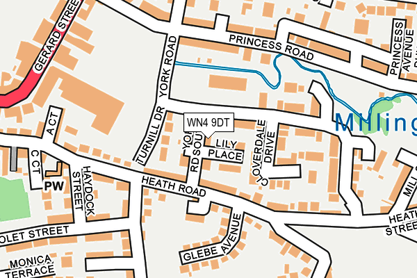 WN4 9DT map - OS OpenMap – Local (Ordnance Survey) WN4 9DT map - OS OpenMap – Local (Ordnance Survey)