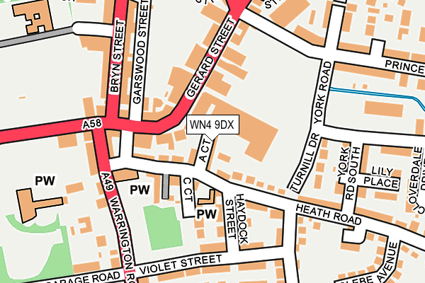 WN4 9DX map - OS OpenMap – Local (Ordnance Survey) WN4 9DX map - OS OpenMap – Local (Ordnance Survey)
