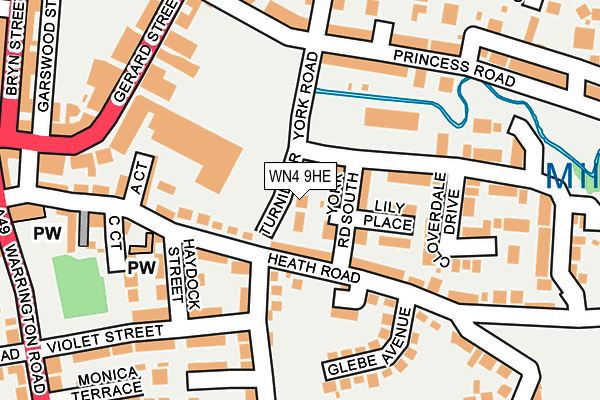 WN4 9HE map - OS OpenMap – Local (Ordnance Survey) WN4 9HE map - OS OpenMap – Local (Ordnance Survey)