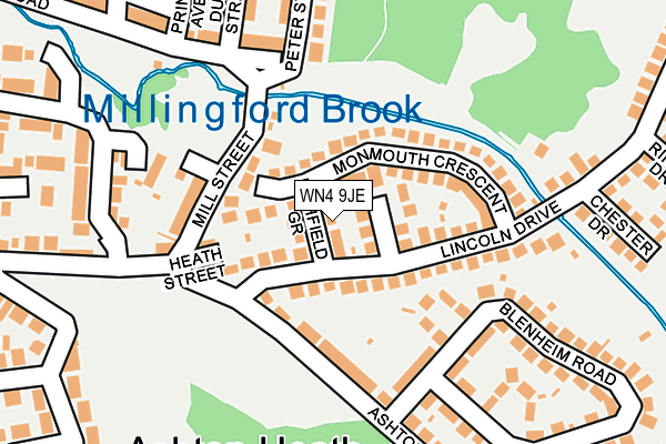 WN4 9JE map - OS OpenMap – Local (Ordnance Survey) WN4 9JE map - OS OpenMap – Local (Ordnance Survey)
