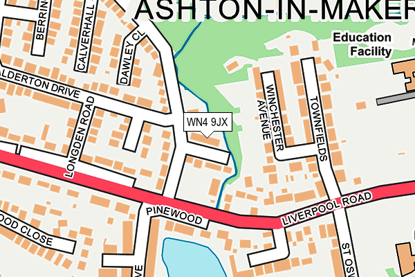 WN4 9JX map - OS OpenMap – Local (Ordnance Survey)