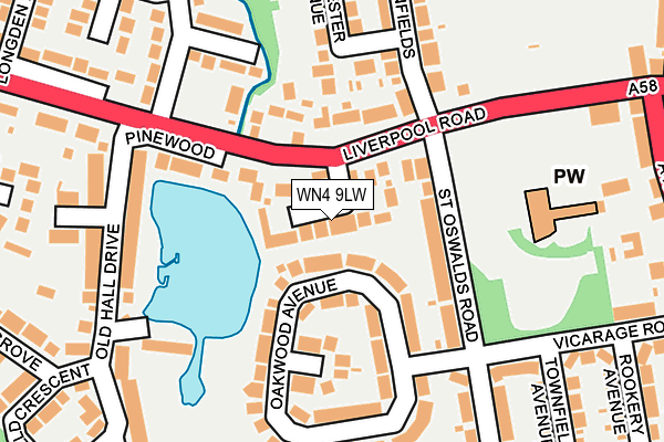 WN4 9LW map - OS OpenMap – Local (Ordnance Survey) WN4 9LW map - OS OpenMap – Local (Ordnance Survey)