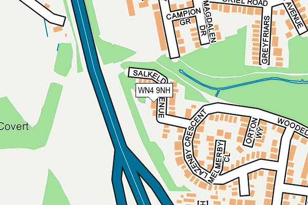 WN4 9NH map - OS OpenMap – Local (Ordnance Survey) WN4 9NH map - OS OpenMap – Local (Ordnance Survey)