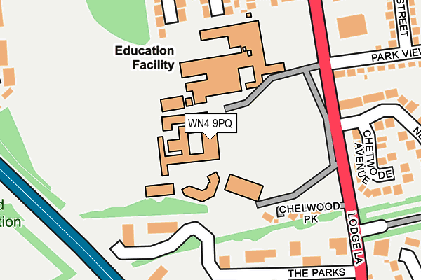 WN4 9PQ map - OS OpenMap – Local (Ordnance Survey) WN4 9PQ map - OS OpenMap – Local (Ordnance Survey)