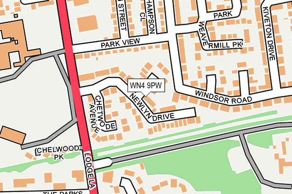 WN4 9PW map - OS OpenMap – Local (Ordnance Survey) WN4 9PW map - OS OpenMap – Local (Ordnance Survey)
